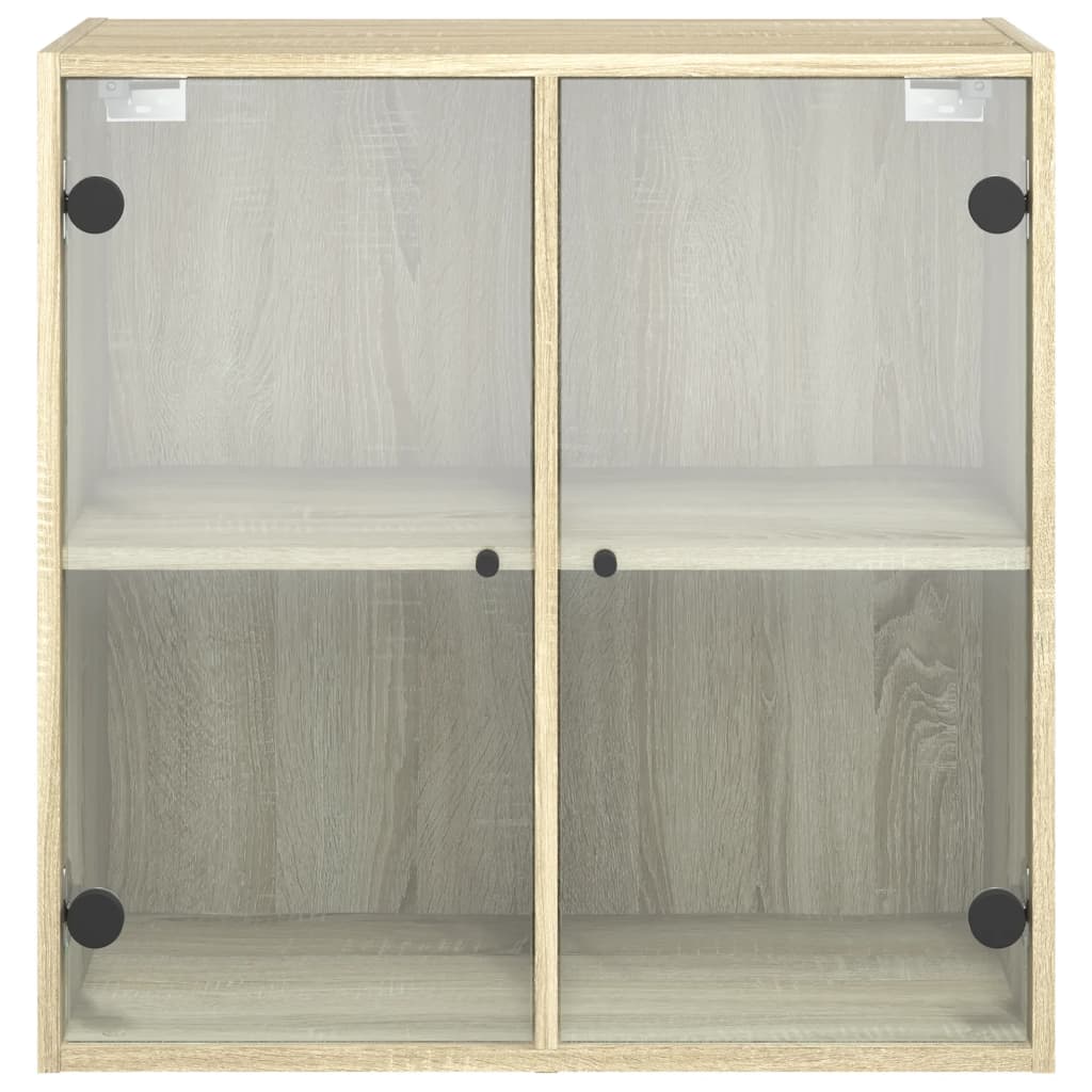 Wandkast met glazen deuren 68x37x68,5 cm sonoma eikenkleurig