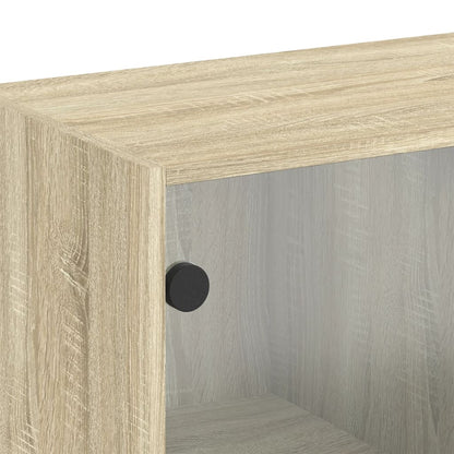 Wandkast met glazen deuren 68x37x68,5 cm sonoma eikenkleurig