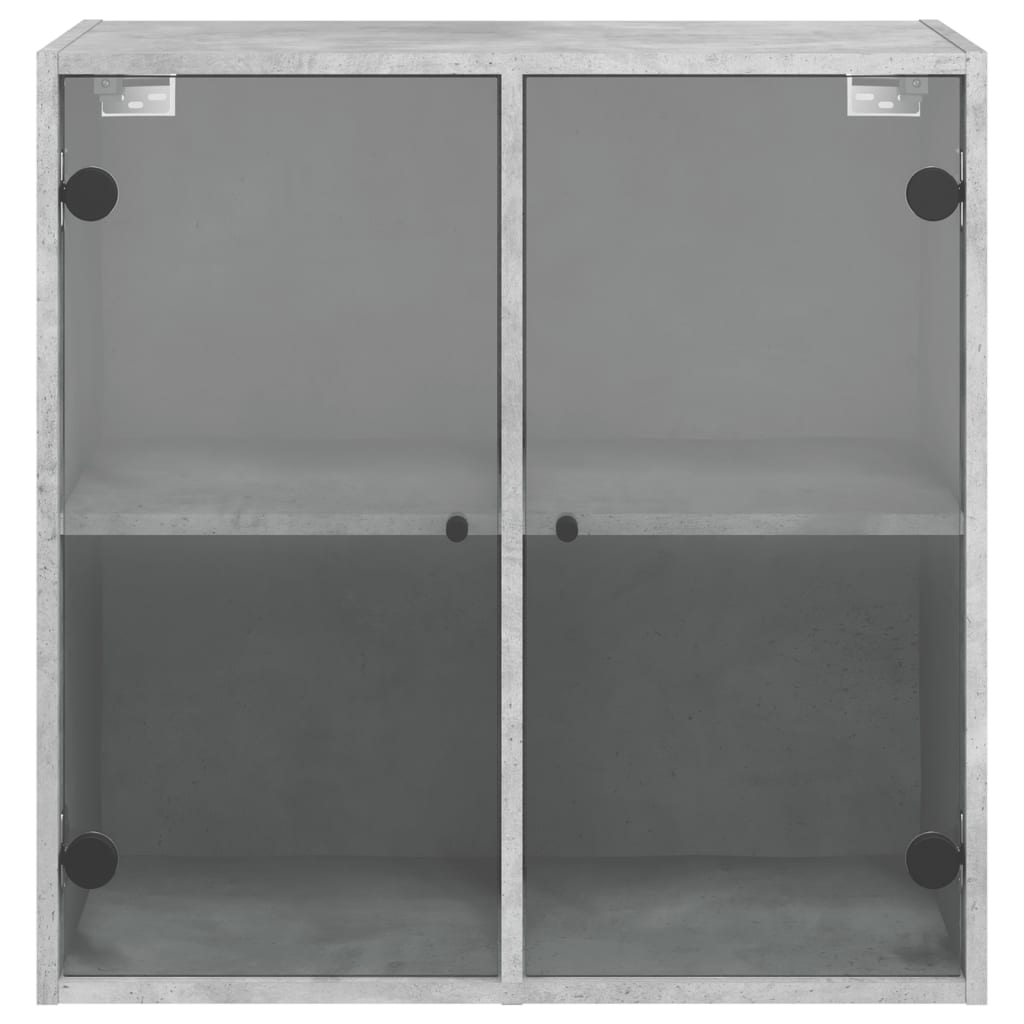 Wandkast met glazen deuren 68x37x68,5 cm betongrijs