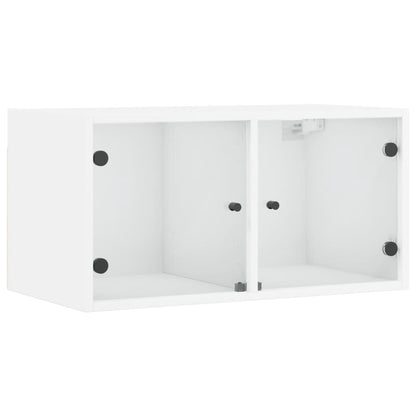 Wandkast met glazen deuren 68,5x37x35 cm wit