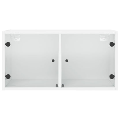 Wandkast met glazen deuren 68,5x37x35 cm wit