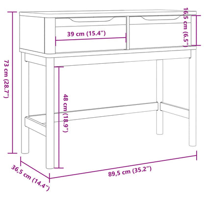 Wandtafel FLORO 89,5x36,5x73 cm massief grenenhout grijs