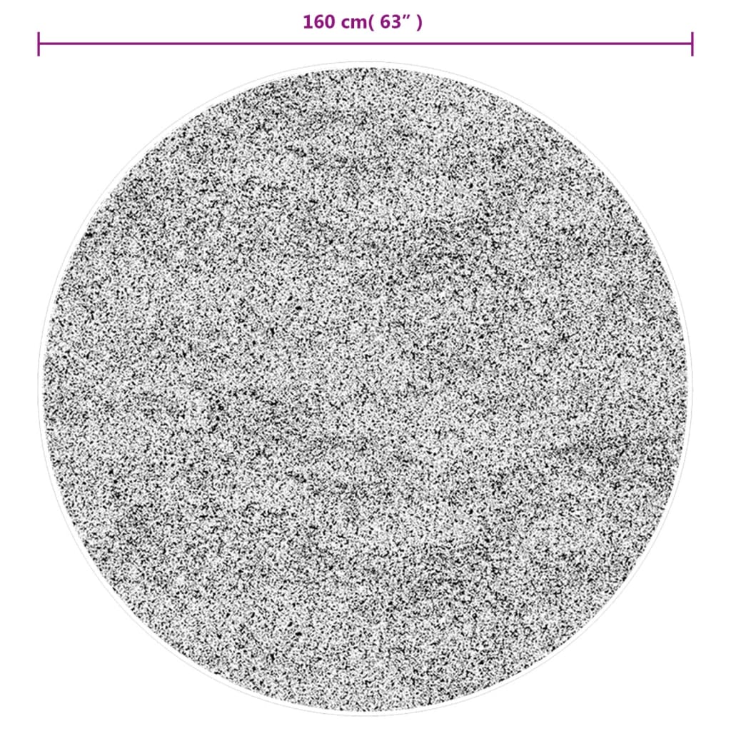 Vloerkleed HUARTE laagpolig zacht wasbaar Ø 160 cm antraciet