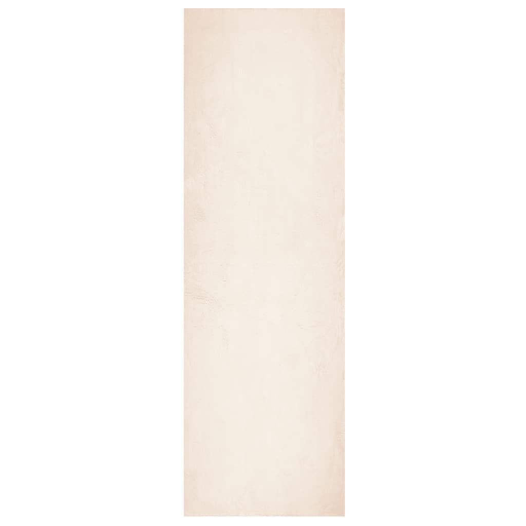 Vloerkleed HUARTE laagpolig zacht wasbaar 80x250 cm beige