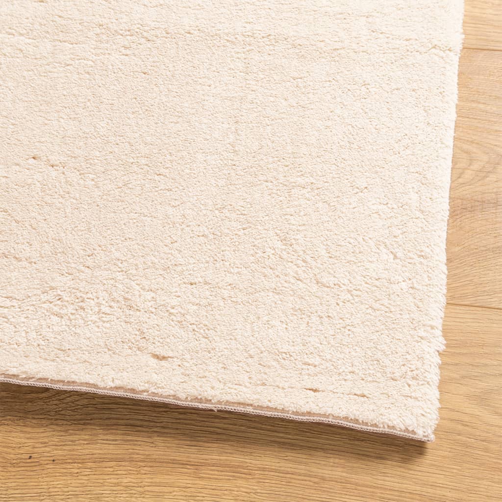 Vloerkleed HUARTE laagpolig zacht wasbaar 140x200 cm beige