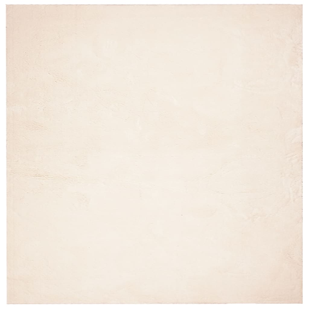 Vloerkleed HUARTE laagpolig zacht wasbaar 160x160 cm beige