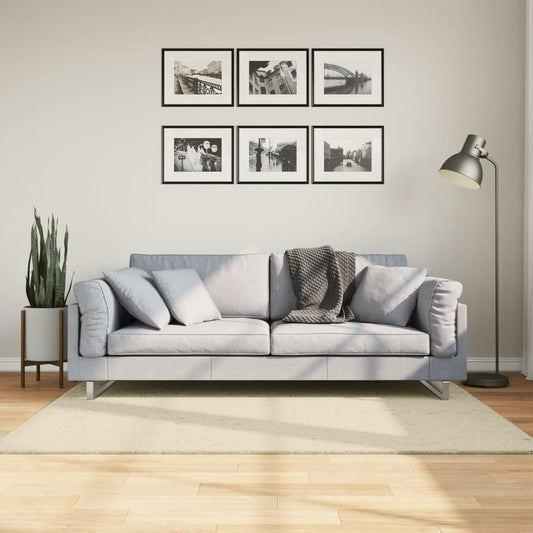 Vloerkleed HUARTE laagpolig zacht wasbaar 120x170 cm crème