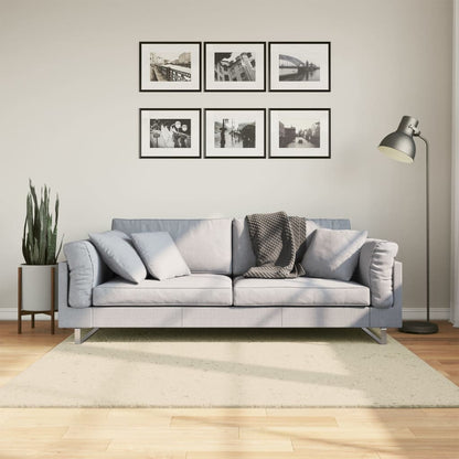 Vloerkleed HUARTE laagpolig zacht wasbaar 160x160 cm crème