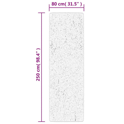 Vloerkleed HUARTE laagpolig zacht wasbaar 80x250 cm grijs