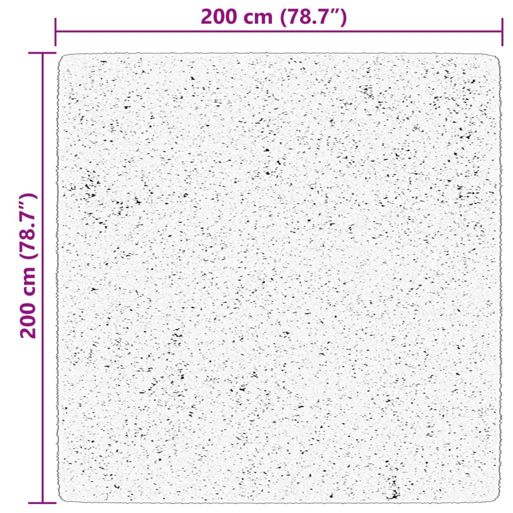 Vloerkleed HUARTE laagpolig zacht wasbaar 200x200 cm zwart