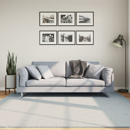 Vloerkleed HUARTE laagpolig zacht wasbaar 200x200 cm blauw