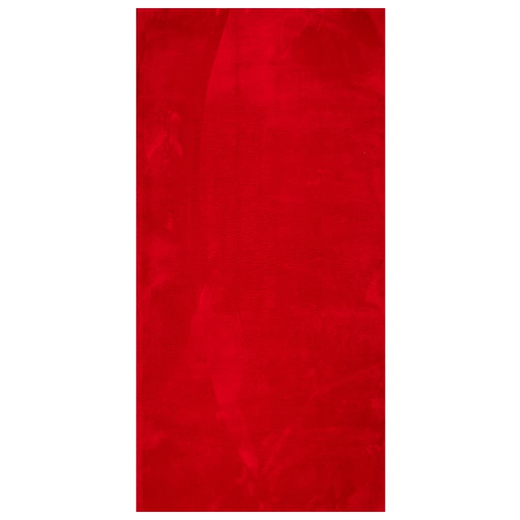 Vloerkleed HUARTE laagpolig zacht wasbaar 100x200 cm rood