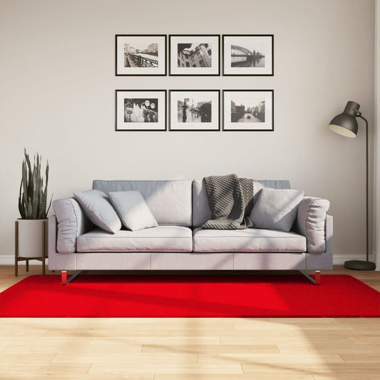 Vloerkleed HUARTE laagpolig zacht wasbaar 100x200 cm rood