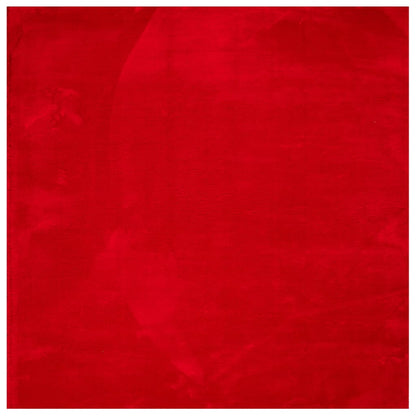 Vloerkleed HUARTE laagpolig zacht wasbaar 120x120 cm rood