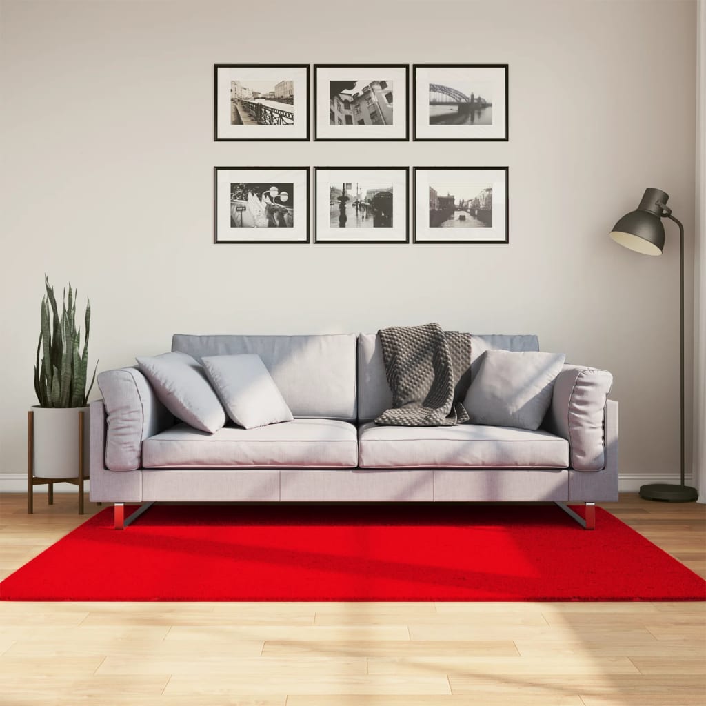 Vloerkleed HUARTE laagpolig zacht wasbaar 120x170 cm rood