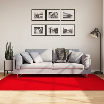 Vloerkleed HUARTE laagpolig zacht wasbaar 140x200 cm rood