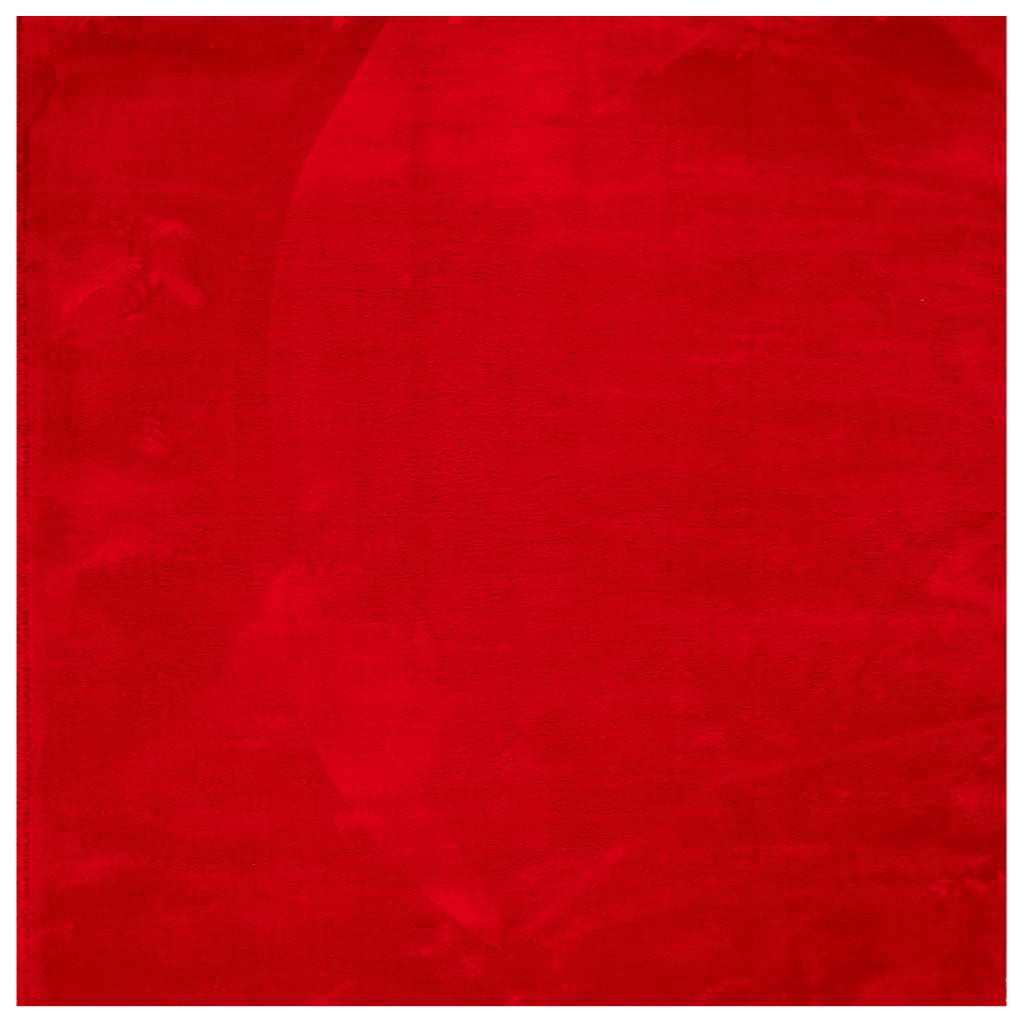 Vloerkleed HUARTE laagpolig zacht wasbaar 160x160 cm rood