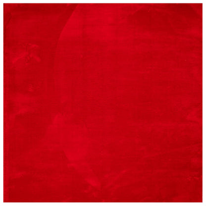 Vloerkleed HUARTE laagpolig zacht wasbaar 160x160 cm rood