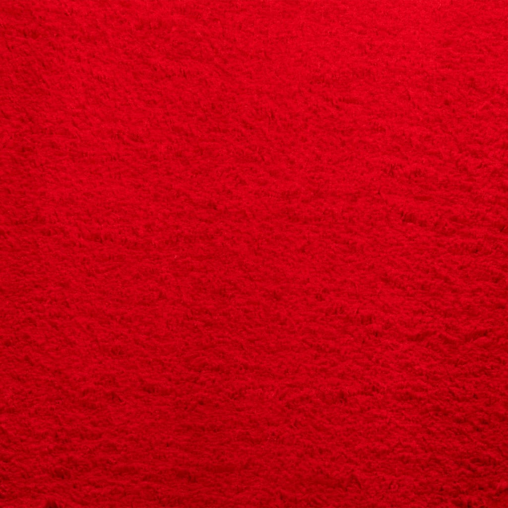 Vloerkleed HUARTE laagpolig zacht wasbaar 160x160 cm rood