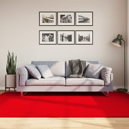 Vloerkleed HUARTE laagpolig zacht wasbaar 160x230 cm rood