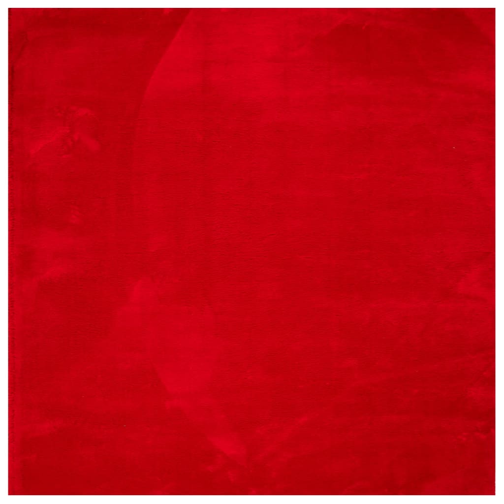 Vloerkleed HUARTE laagpolig zacht wasbaar 240x240 cm rood