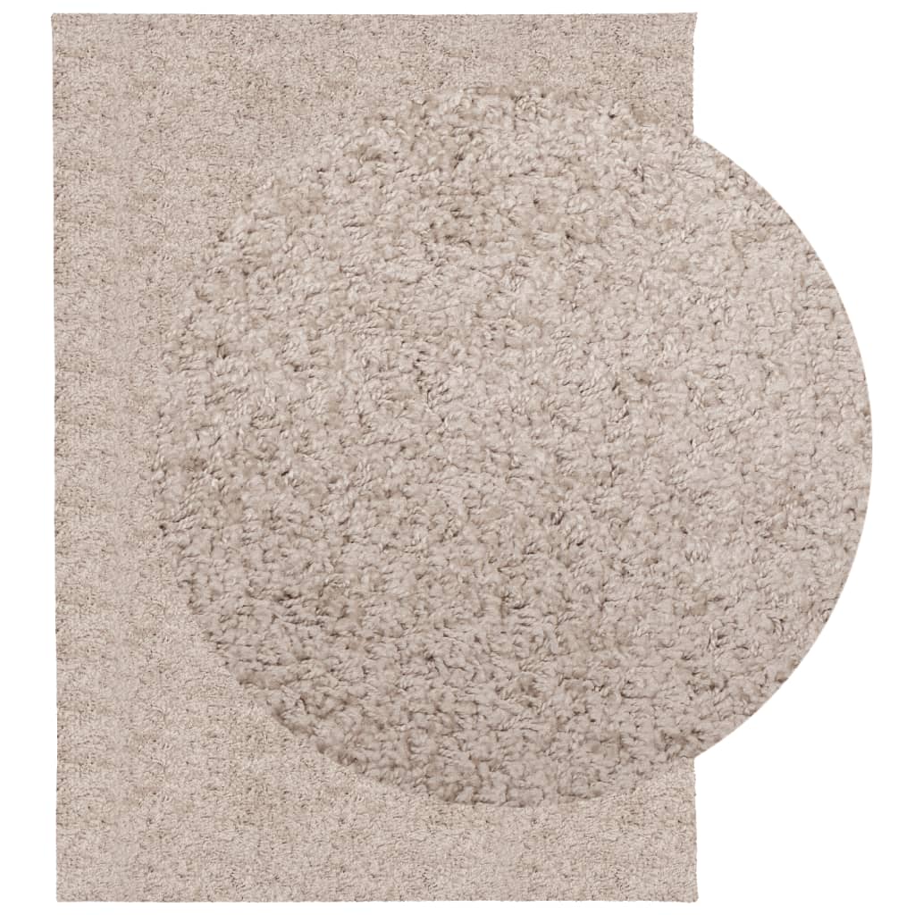 Vloerkleed PAMPLONA shaggy hoogpolig modern 140x200 cm beige