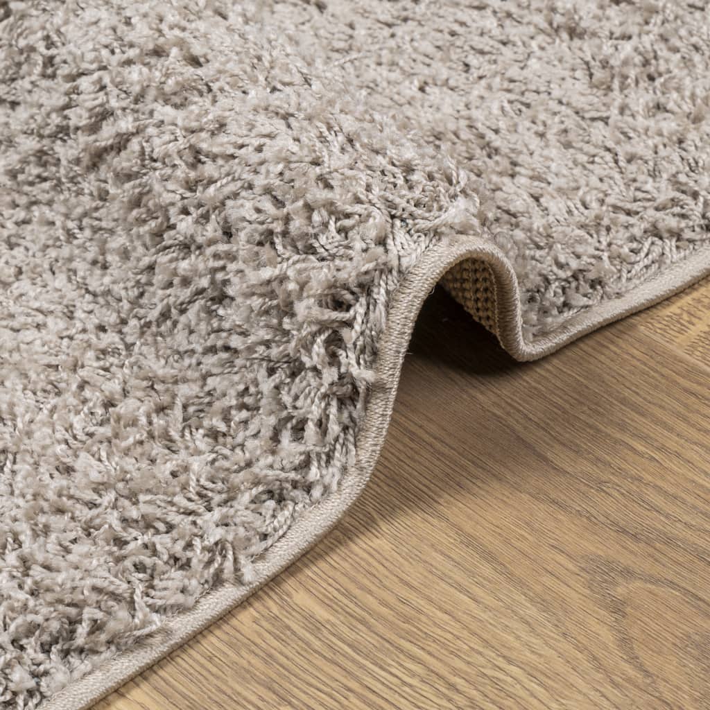 Vloerkleed PAMPLONA shaggy hoogpolig modern 140x200 cm beige