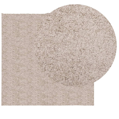 Vloerkleed PAMPLONA shaggy hoogpolig modern 160x160 cm beige