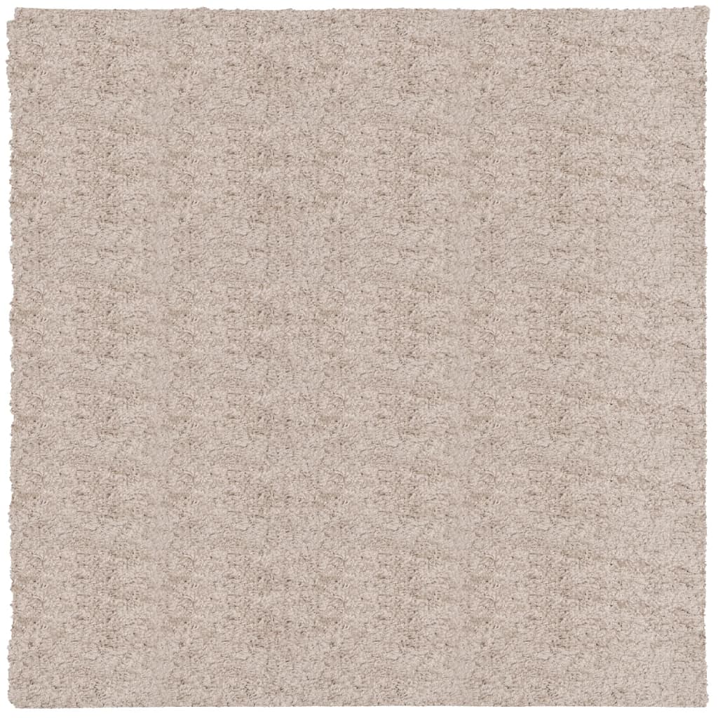 Vloerkleed PAMPLONA shaggy hoogpolig modern 200x200 cm beige