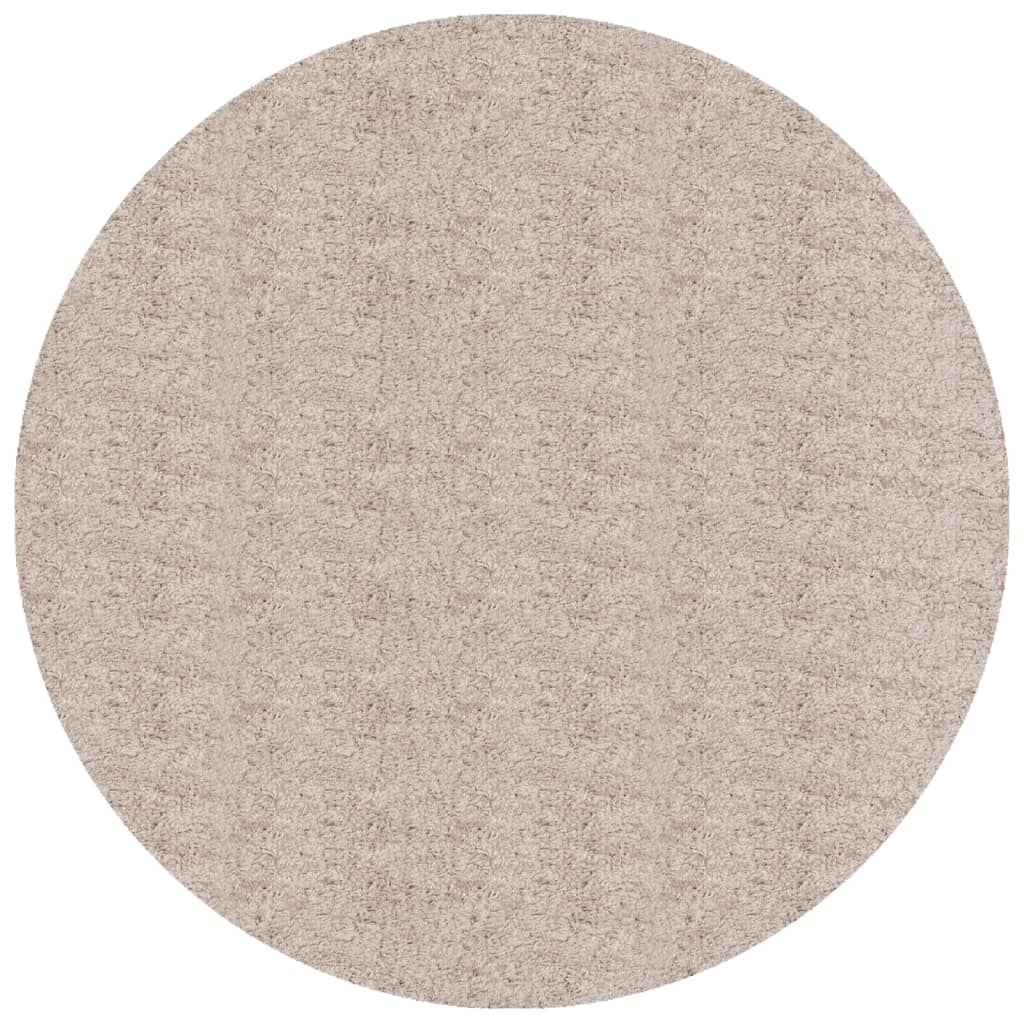 Vloerkleed PAMPLONA shaggy hoogpolig modern Ø 160 cm beige