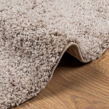 Vloerkleed PAMPLONA shaggy hoogpolig modern Ø 160 cm beige