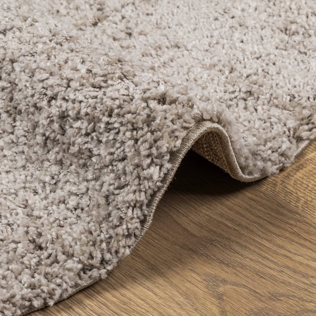 Vloerkleed PAMPLONA shaggy hoogpolig modern Ø 240 cm beige