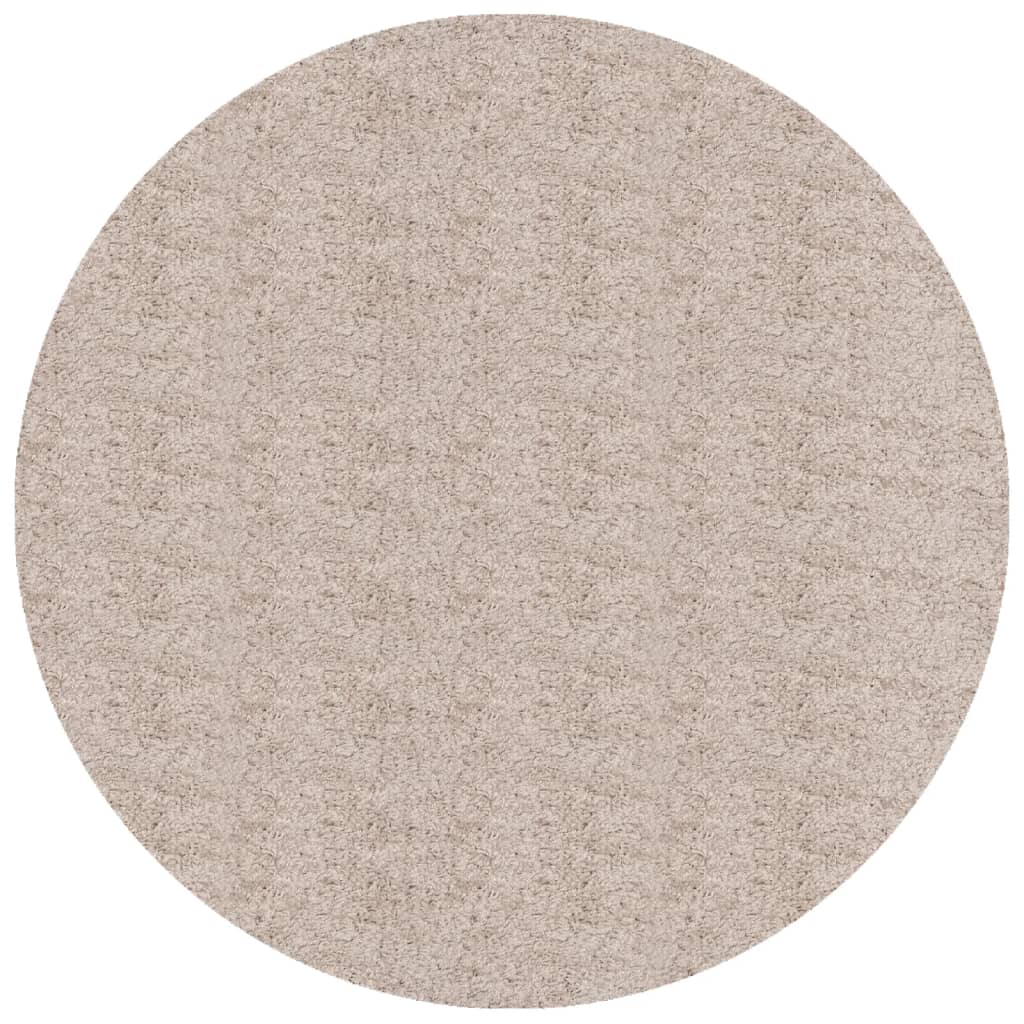 Vloerkleed PAMPLONA shaggy hoogpolig modern Ø 280 cm beige