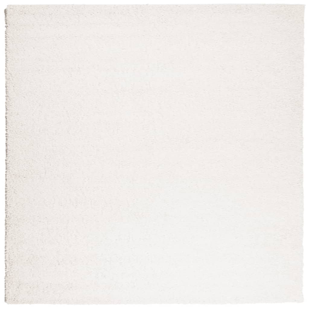 Vloerkleed PAMPLONA shaggy hoogpolig modern 160x160 cm crème