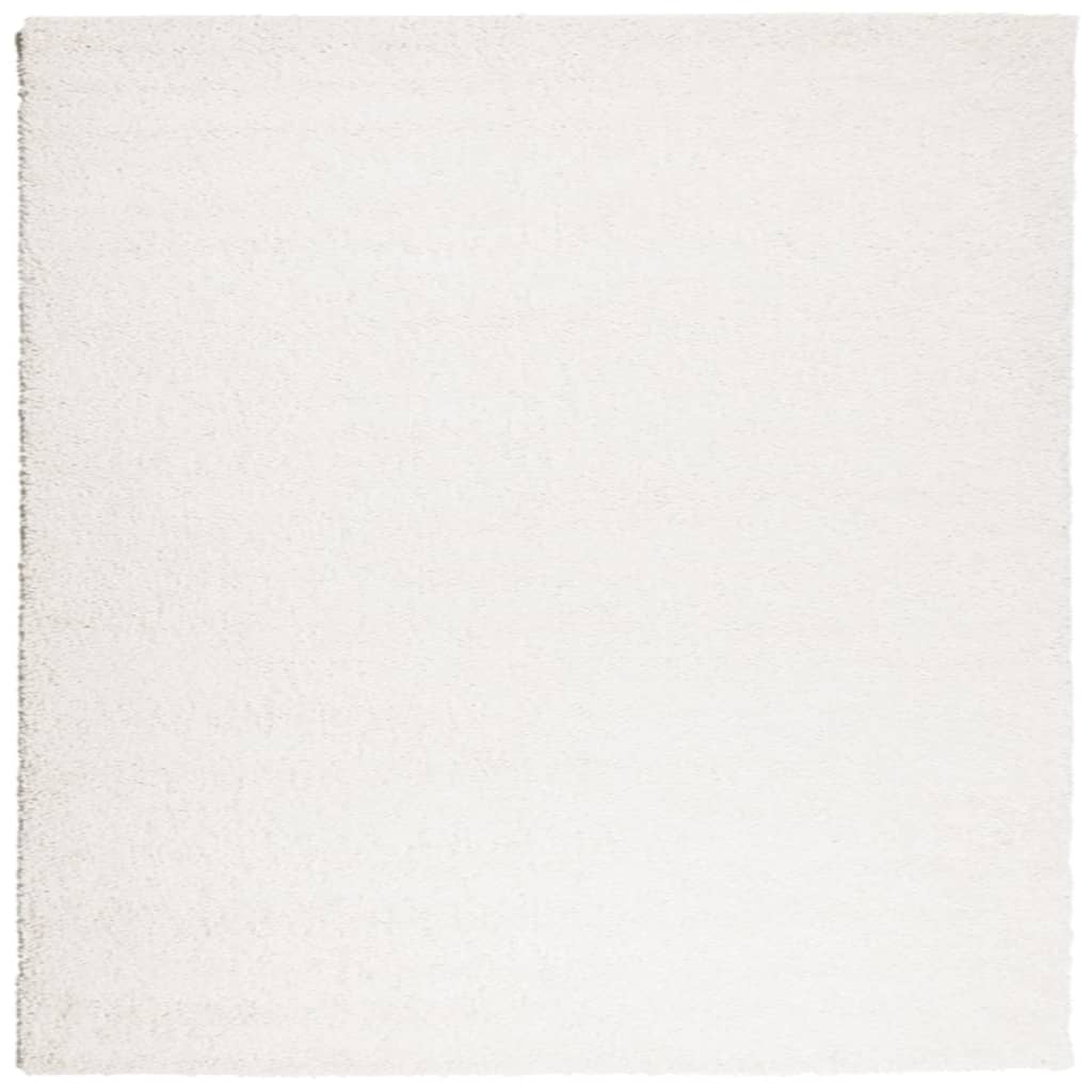 Vloerkleed PAMPLONA shaggy hoogpolig modern 200x200 cm crème