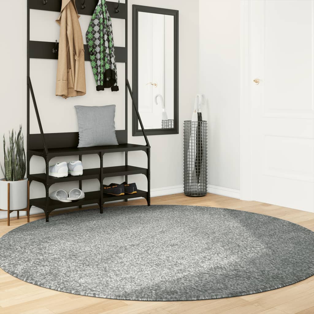 Vloerkleed PAMPLONA shaggy hoogpolig modern Ø 200 cm groen