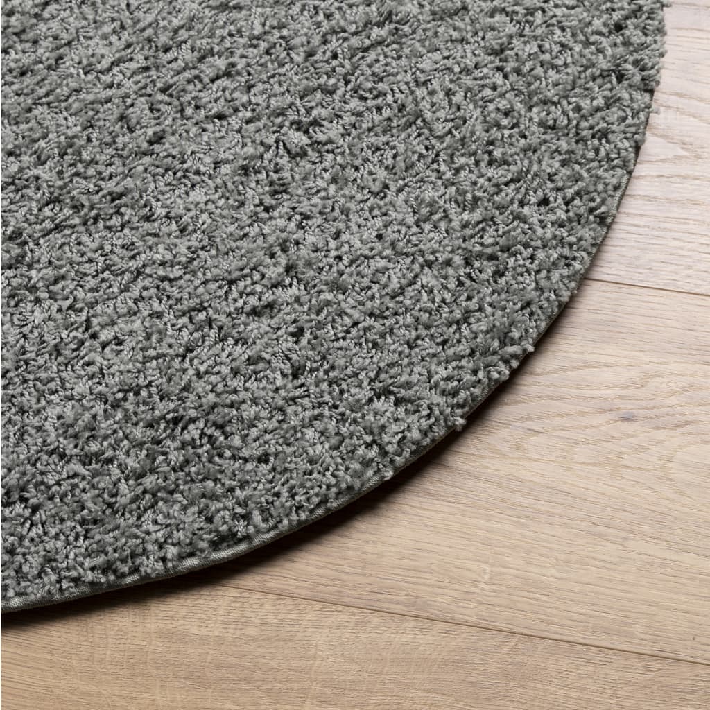 Vloerkleed PAMPLONA shaggy hoogpolig modern Ø 280 cm groen