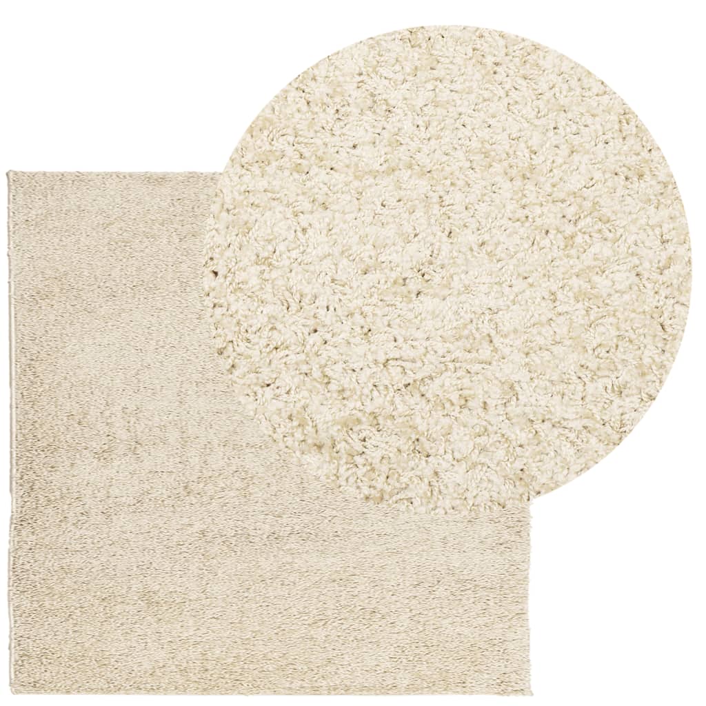 Vloerkleed PAMPLONA shaggy hoogpolig modern 160x160 cm goud