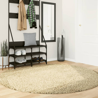 Vloerkleed PAMPLONA shaggy hoogpolig modern Ø 200 cm goudkleur