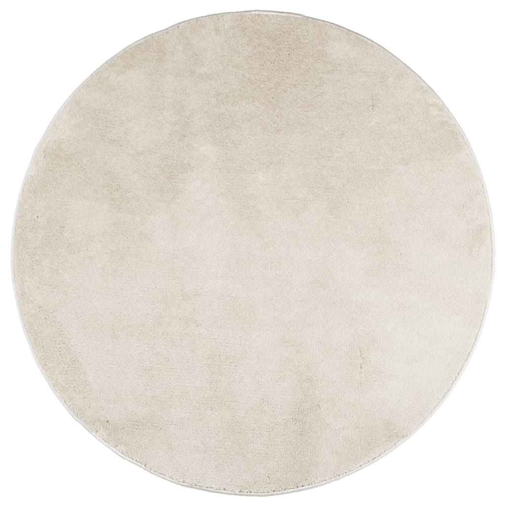 Vloerkleed OVIEDO laagpolig Ø 120 cm beige