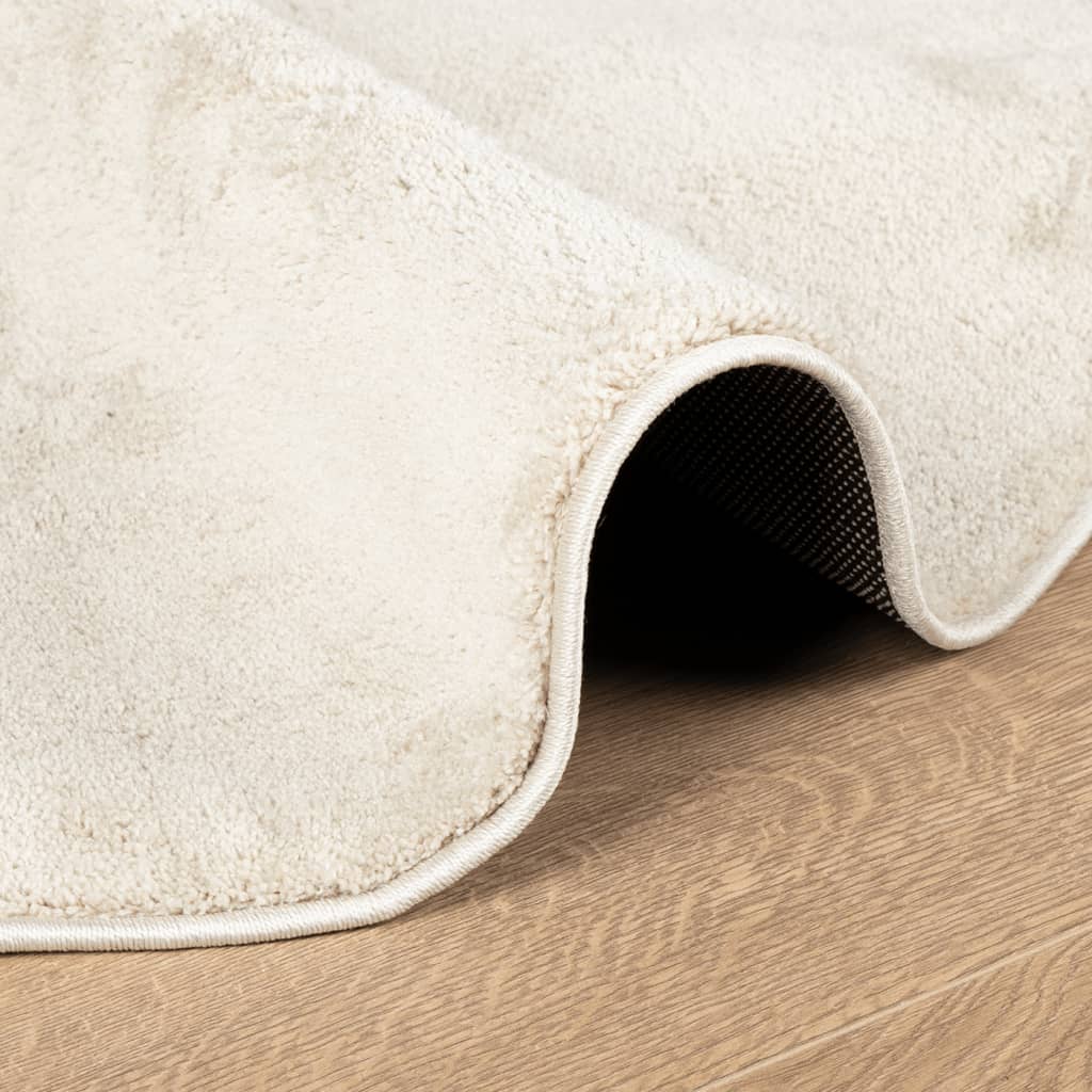 Vloerkleed OVIEDO laagpolig Ø 120 cm beige