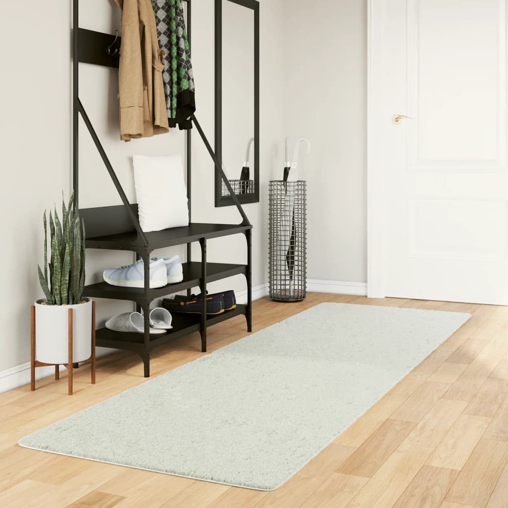 Vloerkleed OVIEDO laagpolig 80x250 cm crèmekleurig