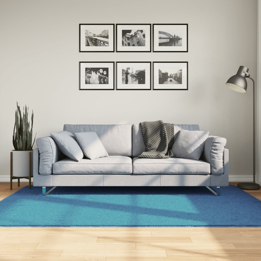 Vloerkleed OVIEDO laagpolig 140x200 cm turquoise