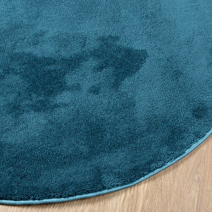 Vloerkleed OVIEDO laagpolig Ø 240 cm turquoise