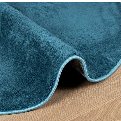 Vloerkleed OVIEDO laagpolig Ø 240 cm turquoise