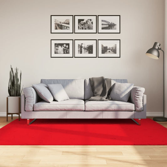 Vloerkleed OVIEDO laagpolig 140x200 cm rood