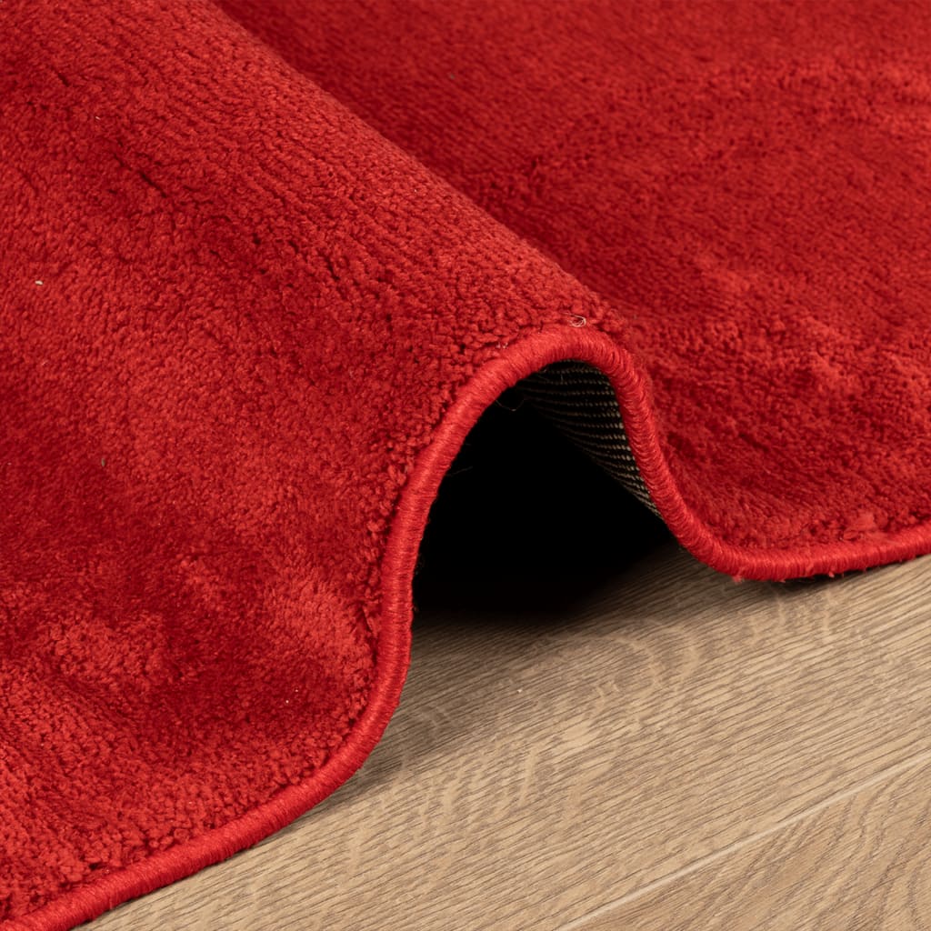 Vloerkleed OVIEDO laagpolig 240x240 cm rood