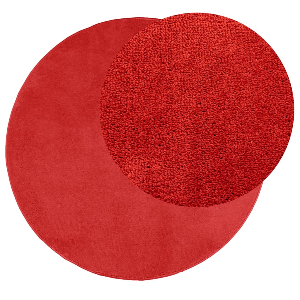 Vloerkleed OVIEDO laagpolig Ø 120 cm rood