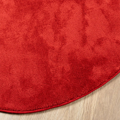 Vloerkleed OVIEDO laagpolig Ø 120 cm rood