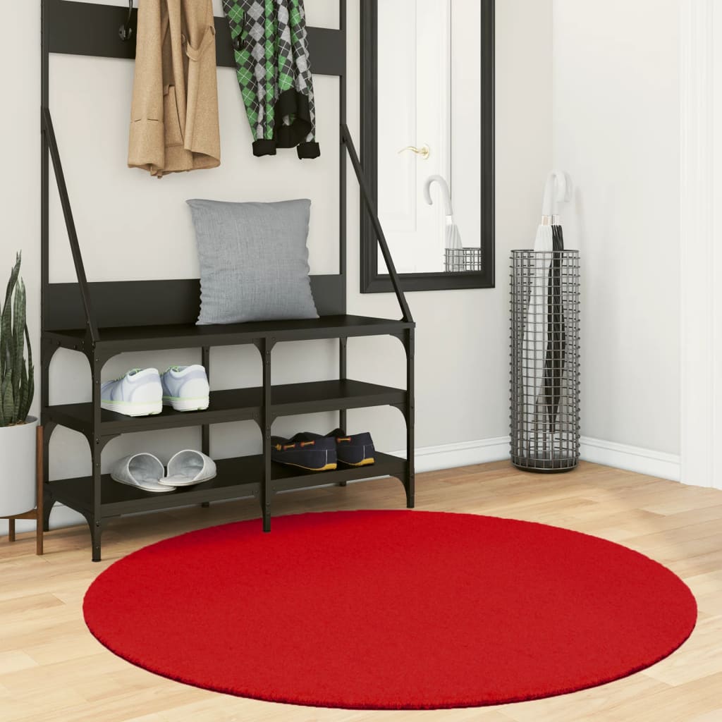 Vloerkleed OVIEDO laagpolig Ø 120 cm rood